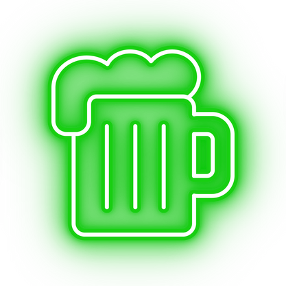 Neon green beer icon